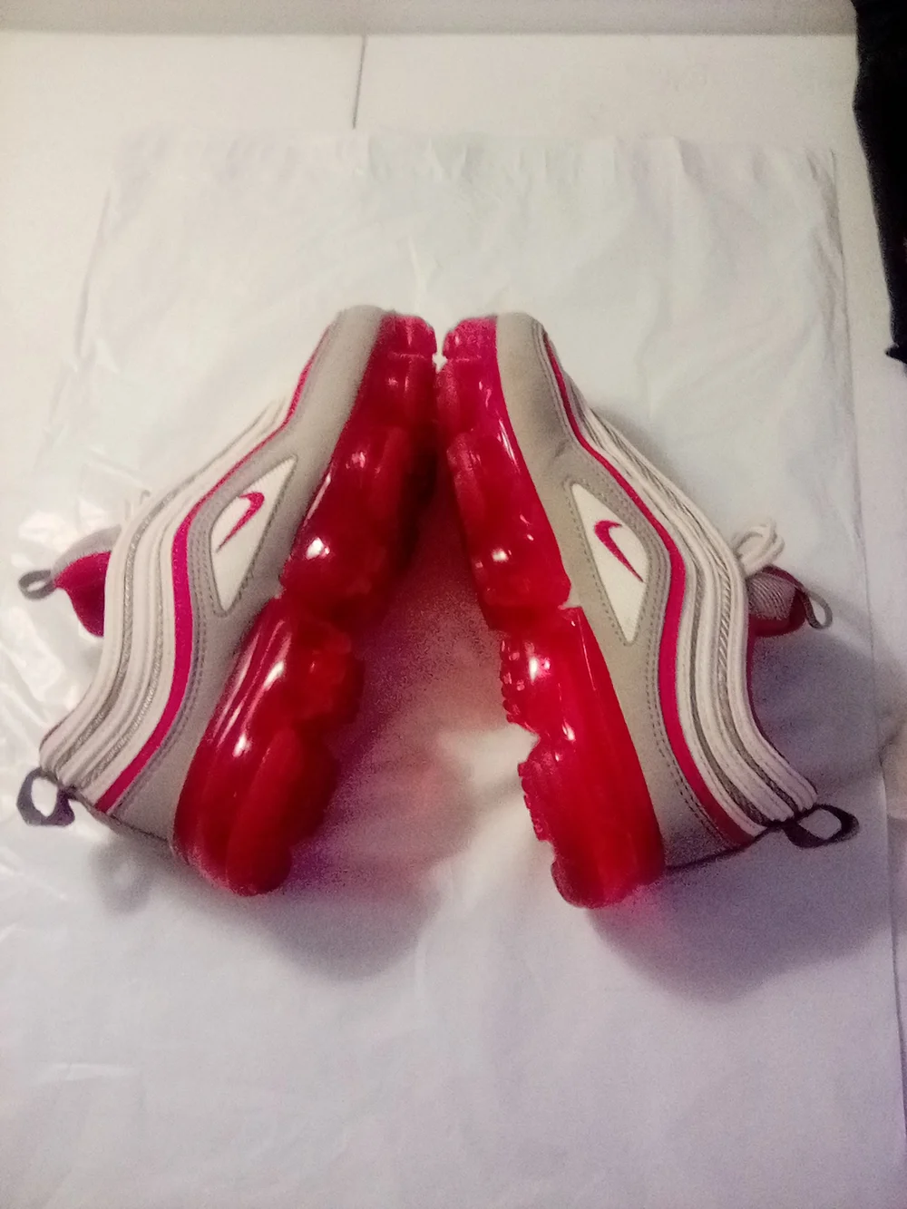 Nike Kids' Red and White Air Bubble Sneakers